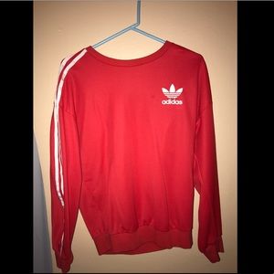 Red adidas crew neck